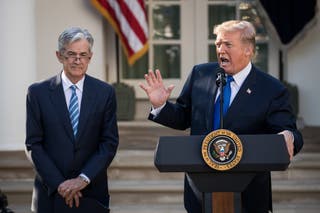 Jerome Powell and Donald Trump